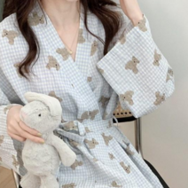 골프 샤워가운 목욕 욕실 여름 샤워 가운, 2.빅베어블루, 1개