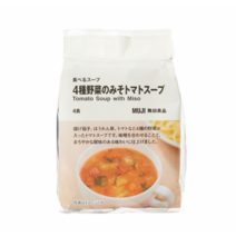 무인양품 4종 야채 된장 토마토 스프1봉 (4팩), 1봉지