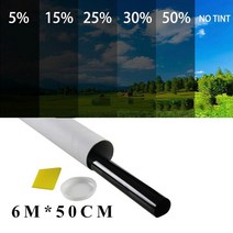 자동차 썬팅 필름 VLT 블랙 차량 창문 포일 착색 6M x 50CM 튜브 패키지 포함 롤 자동 홈 유리 솔라 UV 프로텍터 스티커, [04] 25 Percent Clear, 04 25 Percent Clear