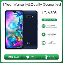 스마트폰 언락 LG V50S ThinQ 5G 싱글 심 8GB RAM 256GB 옥타코어 1, 없음, V510N Simple Set+Black+256G