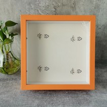 부케 액자 말리기 청첩장 깊이 3cm 3 차원 작품 표시하는 나무 사진 프레임 북유럽 DIY 3D 그림 장식, Orange Frame_25X25cm