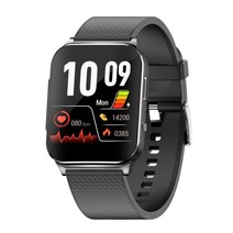 RUIJIE 2023 헬스케어 스마트워치 ECG PTT 심전도 혈당 심박수 혈압 혈중 산소포화도 체온 측정기능 한국어지원, 블랙