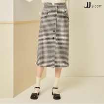 JJ지고트 플랩 장식 H라인 체크 스커트 GN2P0SK20
