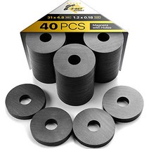 X-bet MAGNET - Round Ceramic Disc Magnets with Hole - Tiny Ring Bulk Lot of 40 Pcs - 1.2 Inch (31mm, 1