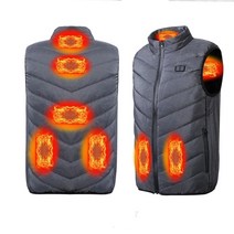 배달대행조끼 열선조끼 usb발열조끼 더블 7 장소 가열 조끼 남자 가열 재킷 가열 조끼 열 의류 사냥 조끼 겨울 패션 열 재킷
