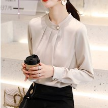 여자여자몰 모던심플룩 도톰찰랑 커리어우먼오피스블라우스 겨울 가을긴팔블라우스 정장풍