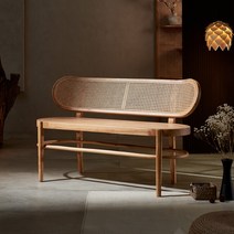 남쪽나무 라탄 벤치소파 미드센츄리 스툴 나무벤치 카페 거실 식탁 의자 엔틱 빈티지, 월넛