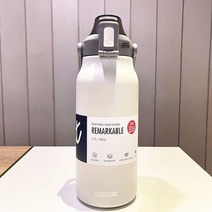 텀블러 대용량 빨대 스테인레스 스틸 보온 진공물병 보온병 Termos, 1300ml, 하얀