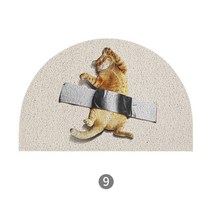 귀여운 고양이 디자인 미끄럼방지 매트 PVC 강아지, 60x90cm, 오렌지캣(반원)
