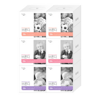 브론디 미용티슈 미니정사각 천연펄프 2겹 250매, 2개, 3개입