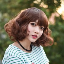 단발 웨이브컬 여자가발 통가발 추천 롤리팝, 통가발 롤리팝 LK3936, 6리얼브라운