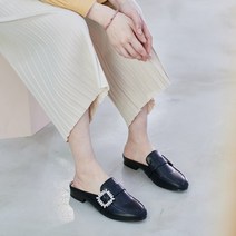 2.5cm 블로퍼 여성 큐빅 블링블링 단화 뮬 슬리퍼