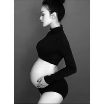 셀프 만삭 촬영 의상 탑 긴팔 바디 수트 흑백 스튜디오 사진 스냅 임산부 블랙 커플룩 기념 원피스 드레스 임부복 화보