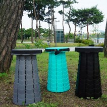 비에스업 휴대용 높이조절 접이식 캠핑 낚시 스툴 자바라 폴딩 의자, 블랙