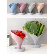 물빠짐 야채접시 4color / 깔때기 겸용, 핑크