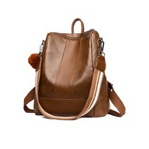 여성 블랙 브라운 투웨이 크로스 백팩 이어폰홀 2023876EA