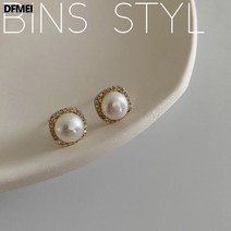 DFMEI 빈티지 진주 귀걸이