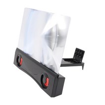 스피커가있는 휴대용 전화 홀더 화면 돋보기/접이식 돋보기 화면 증폭기/비디오 영화 게임용, 25.2cmx19.5cmx3.2cm, ABS 아크릴, 검은색