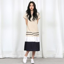 W0087 두줄 테이프 원피스