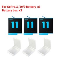 TELESIN LED 라이트 충전 박스 TF 카드 스토리지 고프로 히어로 9 10 배터리 충전기 액세서리 고프로 11 10 9 배터리 1750mAh, 6.3 Blue Batteries, 6.3 Blue Batteries