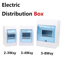 두꺼비집 배전단자 분전상자2-33-44-65-8 방법 회로 차단기 분배 보호 상자 전기 투명 커버가있는 실내 벽 장착 플라스틱 상자, 04 3-4 Ways