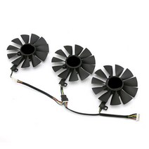 3Pcs 87MM FDC10U12S9-C 그래픽 카드 ASUS GTX 980Ti 1060 R9 390X RX480, 01 Black