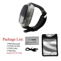 HOMEBARL B90 실행 손목 손 Buetooth 시계 시끄러운 스피커 스포츠 음악 FM 라디오 지원 8GB 16GB TF 메모리 카드 PK U6 B20 U3, 회색 TF 카드 없음