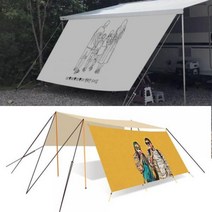 맞춤제작 나만의 감성 사이드월 어닝 프론트월 렉타 타프 드로잉 디자인, 어닝 4M (3800mm) 심지 6mm _ C 드로잉a