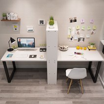 쌍둥이 책상 2200 2400 트윈 형제 자매 이인용 컴퓨터 심플 더블 데스크탑 가정용, D 220x50x75cm