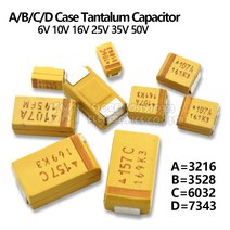 캐퍼시터 CAPACITOR 전류 A B C D 케이스 탄탈럼 커패시터 6V 10V 16V 25V 35V 50V 01UF 1uf 22UF 47UF 10UF 33UF 100UF 220, 5.A 63V 100uF 107J