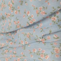 요루쉬폰 대폭 루카스플라워 스카이바탕 꽃무늬