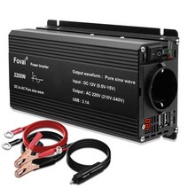 차량용 인버터 순수 정현파 인버터 DC 12V-AC 220V 1500W/2200W/2600W 전압 전송 변환기 범용 EU 소켓 자, 03 2200W EU 50Hz