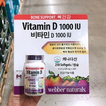 즉시출고 웨버네츄럴스 비타민D 1000IU 205mg 250캡슐, 단품, 단품