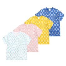 MLB 공용 모노그램 믹스 포켓 오버핏 반팔 티셔츠 31TSM4131