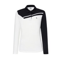 22FW [완판 재입고]화이트 여성 반전 소매 긴팔 카라 티셔츠 HWTS2C901WT