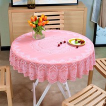 방수테이블커버 두꺼운 테이블보 화상방지 오일 세탁 면제 큰 원형 식탁보 가정용 유러피안 PVC 호텔 비닐 2702333195, 130cm 직경 테이블보