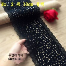 SKANDSALO 블랙 스커트 레이스 원단과 스커트 중공 장식 밑단 스커트 악세사리 탄성 메쉬 원사, 단일사이즈, No. 2 폭 18cm 블랙, 1개