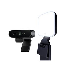 로지텍 Brio 4K Webcam Ultra 4K HD Video Calling Noise-Canceling mic HD Auto Light Correction Wide Field, Webcam + Litra Glow