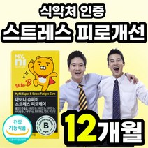홍경천 로사빈 테아닌 식약청 인정 인증 먹기쉬운 스트레스 관리 골드 프리미엄 세트 영양재 에너지 직장인 건강 건강기능 식품 여성 알파 비타민 40대 제약회사 피로 식약처, 60정 x 1개 (12개월분)