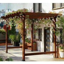 등나무 파고라 야외 정자 오두막 캐노피 포도랙, 길이3mx너비1.7mx높이2m+페인트