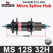 Novatec D442SB-B12 부스트 148mm x 12mm 스루 액슬 142x12mm 32 홀 6 볼트 후면 마이크로 스플라인 허브, 04 142 Micro Spline