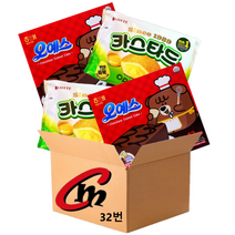 cm전용 박스 32번 대용량 파이 2종 모음 (롯데 카스타드 2개 + 오예스 2개), 1세트