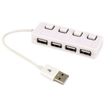 빠른 데이터 전송 허브 USB2.0 분배기 어댑터 4 포트 (스위치 포함) Windows OS/Linux Dropship 호환, 02 White