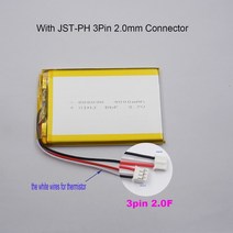 차박 인산철 파워뱅크3.7V 4000 mAh 14.8Wh 폴리머 리튬 LiPo 배터리 3 와이어 서미스터 JST-PH 핀 2.0mm, 02 606090 3Pin2.0F_01 3.7 볼트