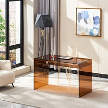 투명 1인 식탁 거실 인테리어 카페 자취방 빈티지 감성, C.브라운 130x40x75