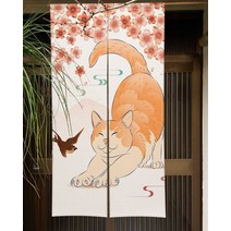 커튼 블라인드 다이소커튼 재미 있고 귀여운 고양이 식당 장식 파티션 드레이프 주방 입구 걸이형 하프 세트, 65x90cm, 16 CTS00787