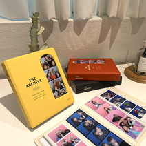 인생네컷 하루필름 포토이즘 앨범 4x6 대용량 바인더 보관함 사진첩, 커스터드 옐로우+선물편지지