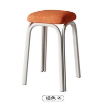 스툴 패브릭 의자 가정용 경제적인 작은 간단한 현대 식당 두꺼운 플라스틱 벤치, 01 Orange-soft
