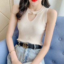 코바늘조끼 베스트 뜨개 민소매 할머니 손뜨개 여성 뷔스티에