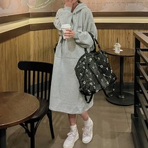 라라벨 여성 기모원피스 포켓 후드 원피스 기모 겨울